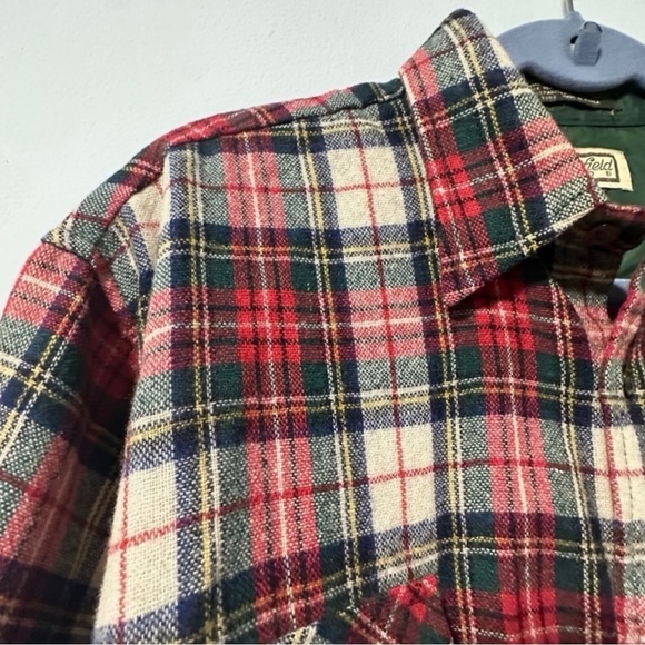 Vintage 70s Kentfield Red Plaid Wool Blend Flannel Button Down Men’s Size Large - Picture 4 of 14